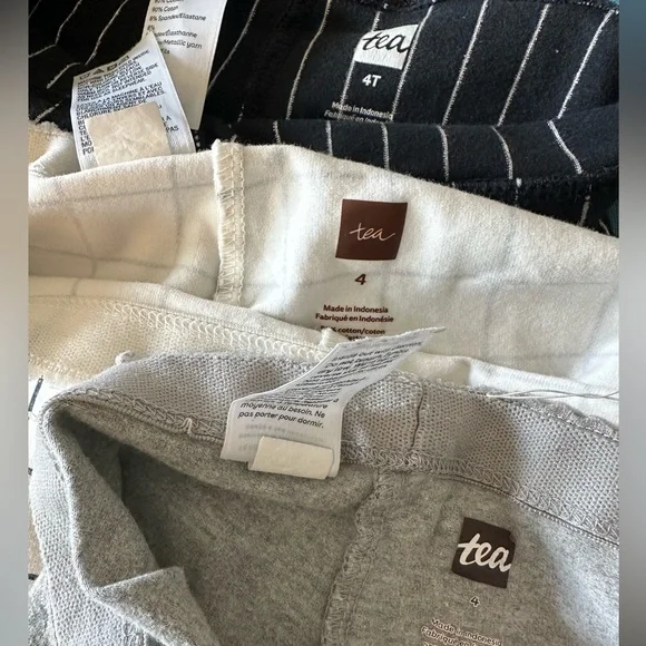 4T Tea collection leggings set - Black, Gray, and Cream - Picture 2 of 8